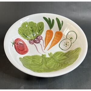 VTG Hand Painted Vegetable/Salad Bowl Ironstone Los Angeles Made In USA 10 Inch